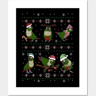 Green Cheeked Conure Ugly Christmas Posters and Art